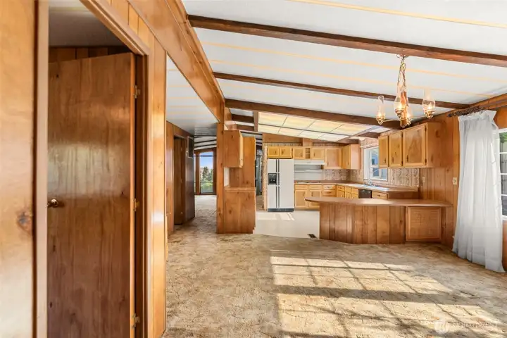 Dining room and kitchen
