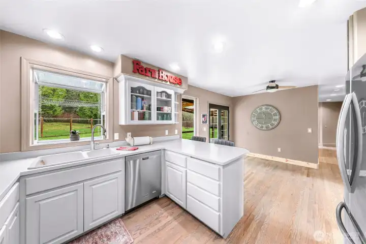Freshly Painted Cabinets in the Kitchen