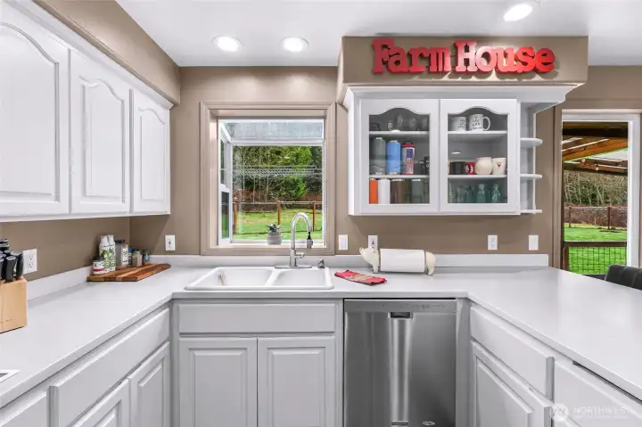 Bay Window looks out over the Fully Fenced Back Yard