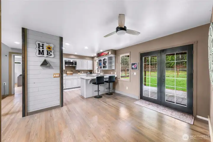 Dining Area with access to the back deck and yard