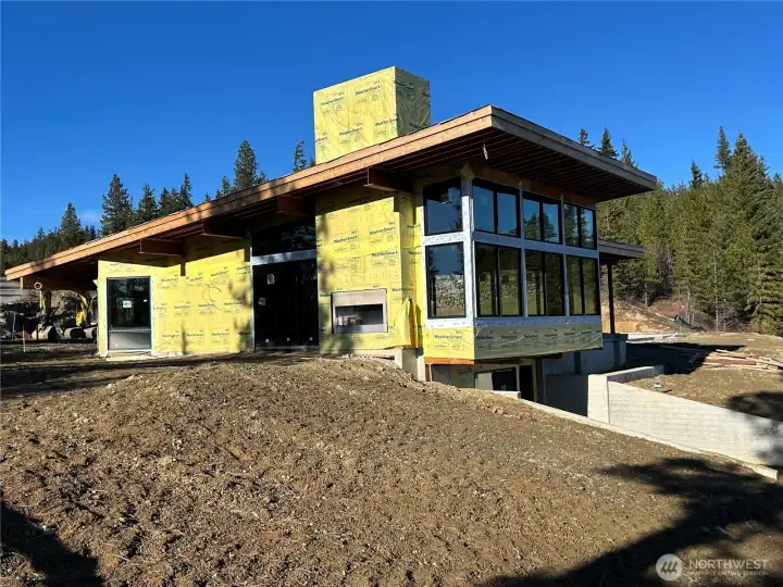The clubhouse is really coming along!  This photo was taken on 2-11-2026.  Just another typical sunny day at Skyline Ridge!