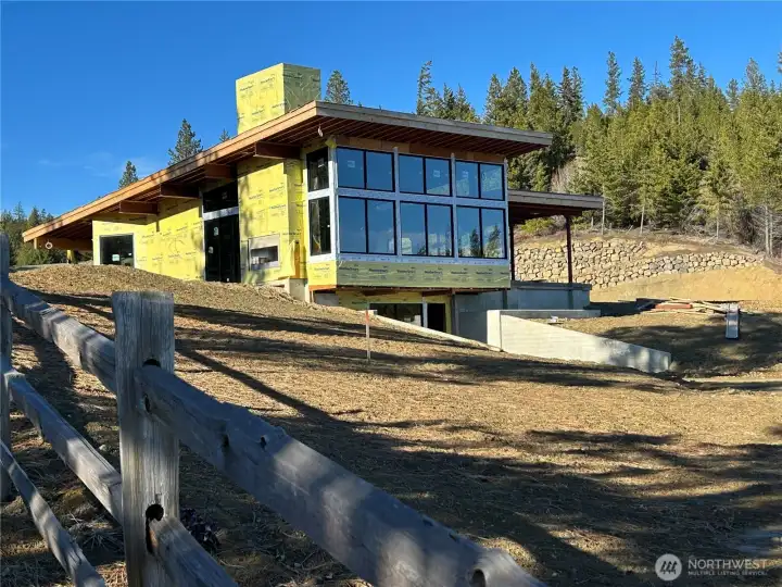View looking up at the nearly completed clubhouse...the views will be breathtaking!