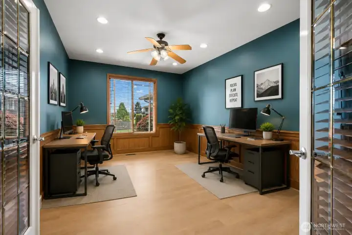 Virtually Staged - Dedicated home office large enough for dual workstations.