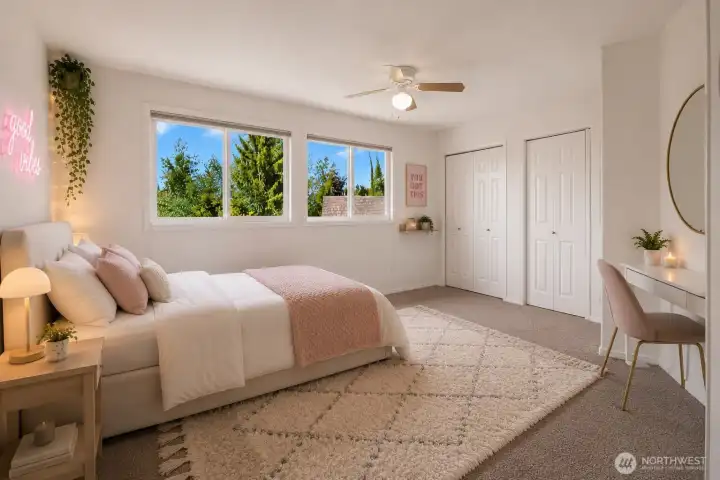 Virtually Staged - Generously sized secondary bedrooms throughout the home.
