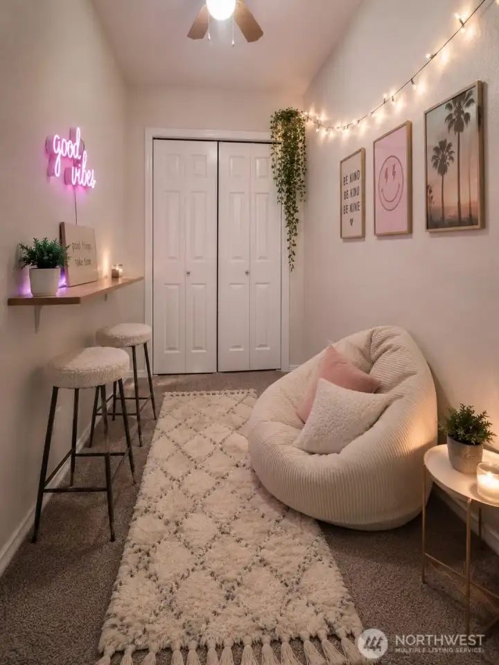 Virtually Staged - another upstairs flex space perfect for any lounge space!