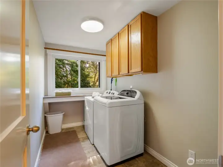 The generously sized laundry room is conveniently located on the main floor.