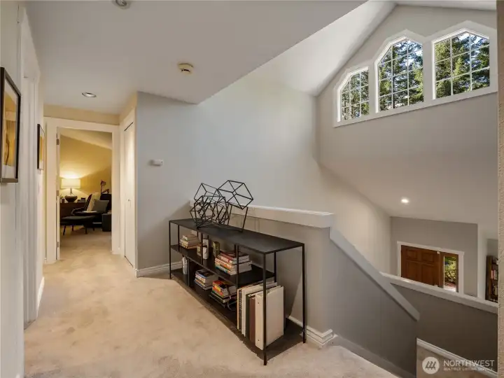 Landing on the upper level really showcases the natural beautiful of this home.