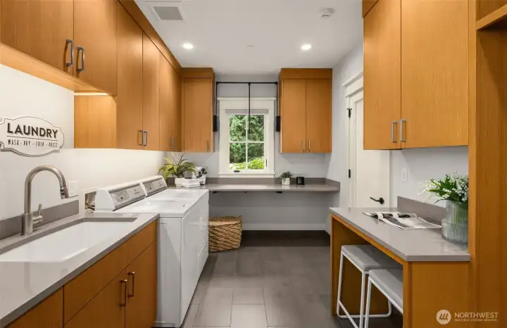 Family Foyer with Radiant Flooring and Pet Access.