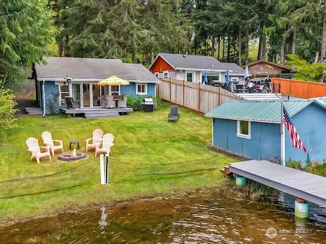 The "boathouse" is a great place to store all the smaller lake toys and lawn care equipment.
