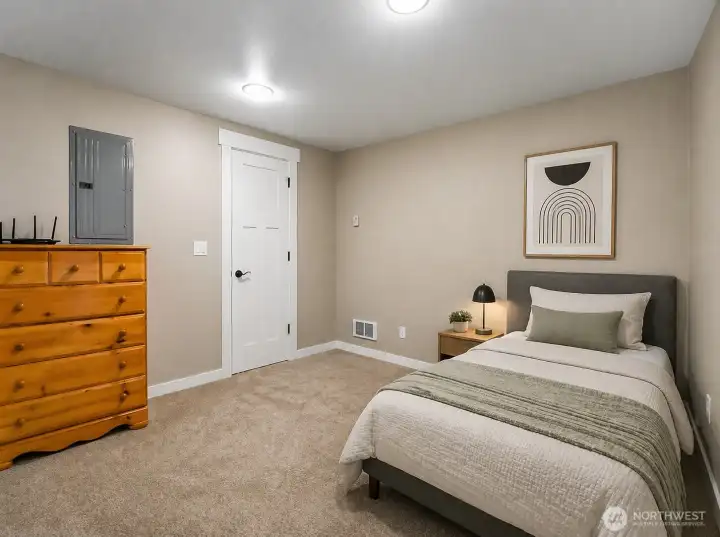 Bedroom #2.  Partial virtual staging.