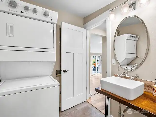 The stacking washer and dryer will stay with the home.