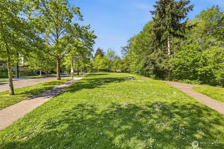 Beautiful Licton Springs Park, directly across the street.