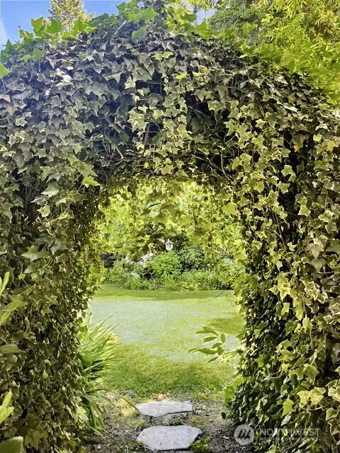 Archway on the west side yard.