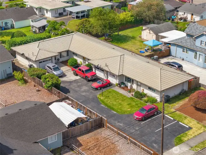 Garden level 3 units with attached garages