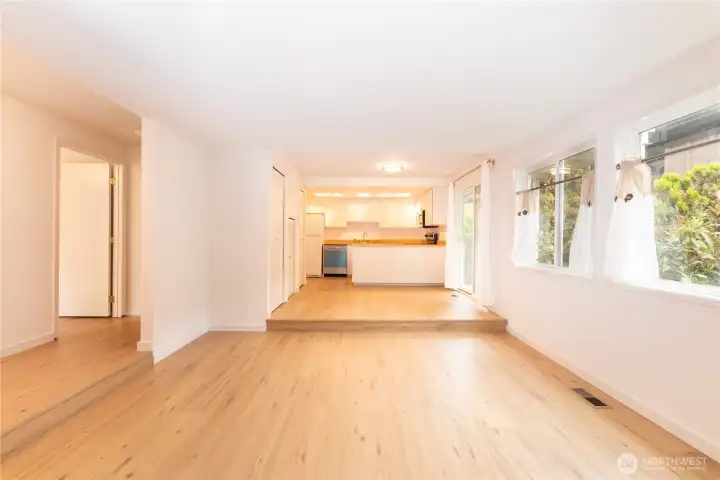 Living room with new flooring