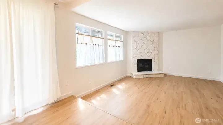 Living room with fireplace