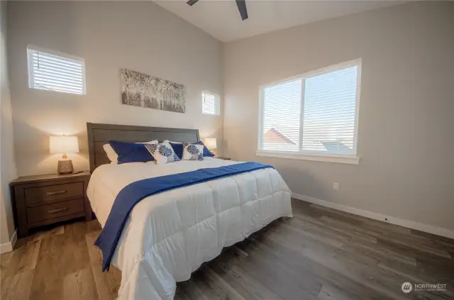 The King Room, Seal Pup Cottage's ultimate relaxation primary bedroom, is tucked away in the back of the home and separated from the nearest bedroom by the both the ensuite bath and the guest bath. Isn’t it nice to have a little privacy on your getaway!