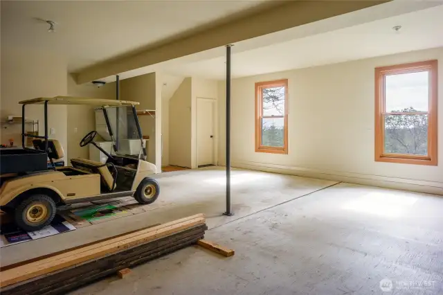 Main level is finished and has beautiful large windows.