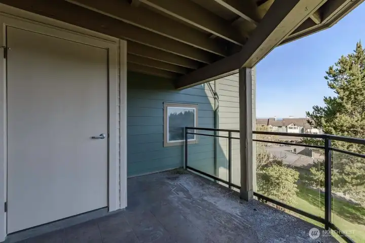 Storage closet for all your patio furniture pillows, bikes, etc.