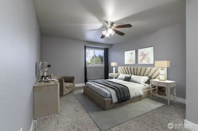Primary bedroom with walk-in closet.