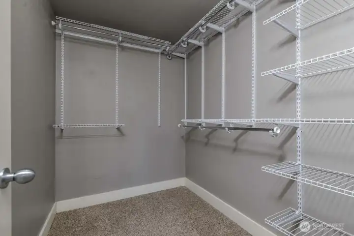 Primary bedroom with walk-in closet.