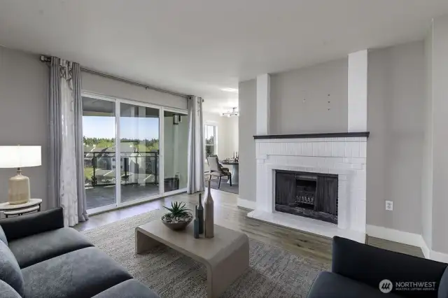 Living room virtually staged.