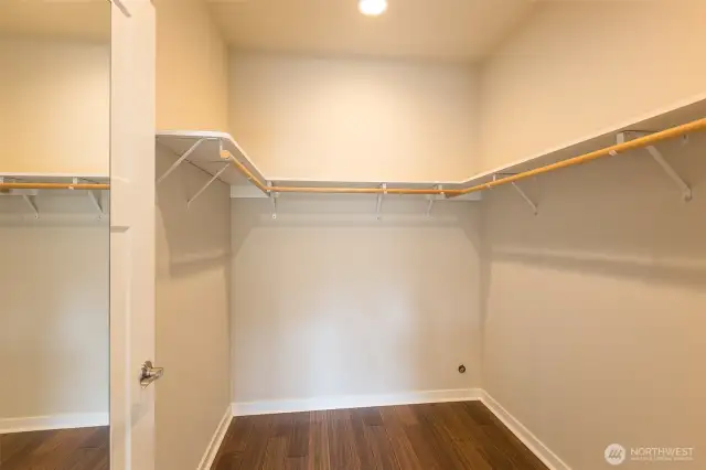 Large walk-in closet off primary bedroom.