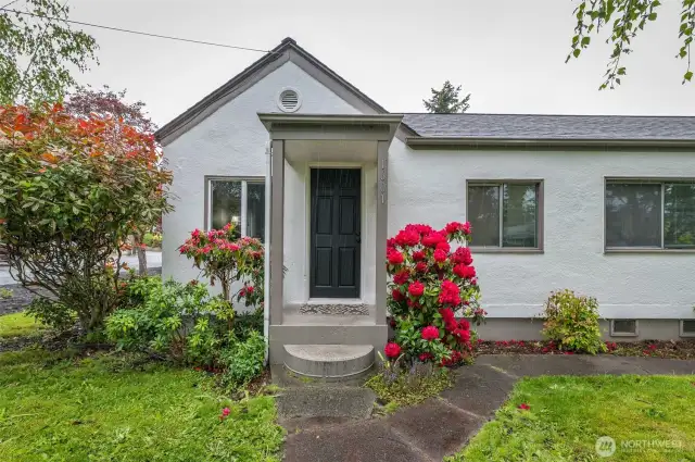 Front door with covered porch