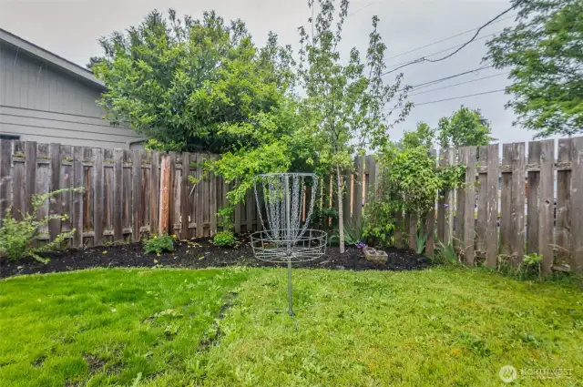 Fenced backyard with lots of room for kids or pets