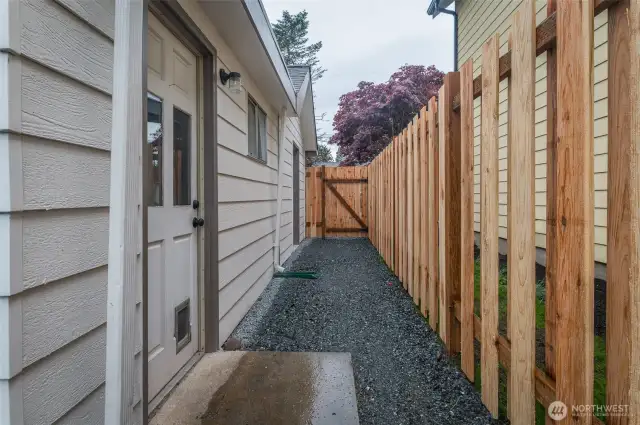 Side yard newly fenced