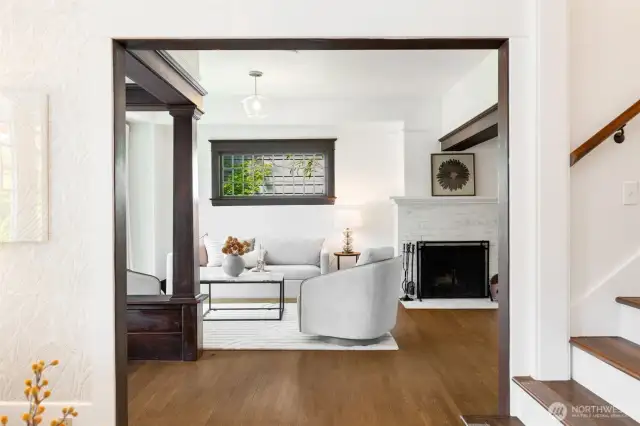 To the right of the front door is another living space, great to be used as a casual den or office.
