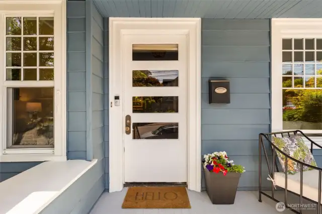 Charming front door to welcome guests.
