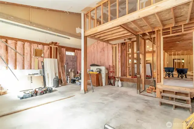 2 car garage with tons of storage