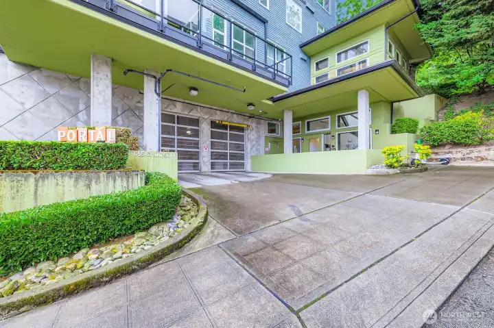 Front entry garage and Lobby walk-in doors