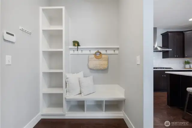 Mudroom right off garage