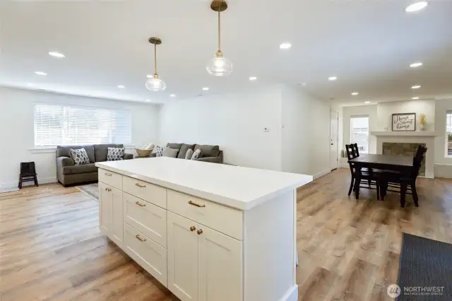 Kitchen, living and dining/2nd living areas