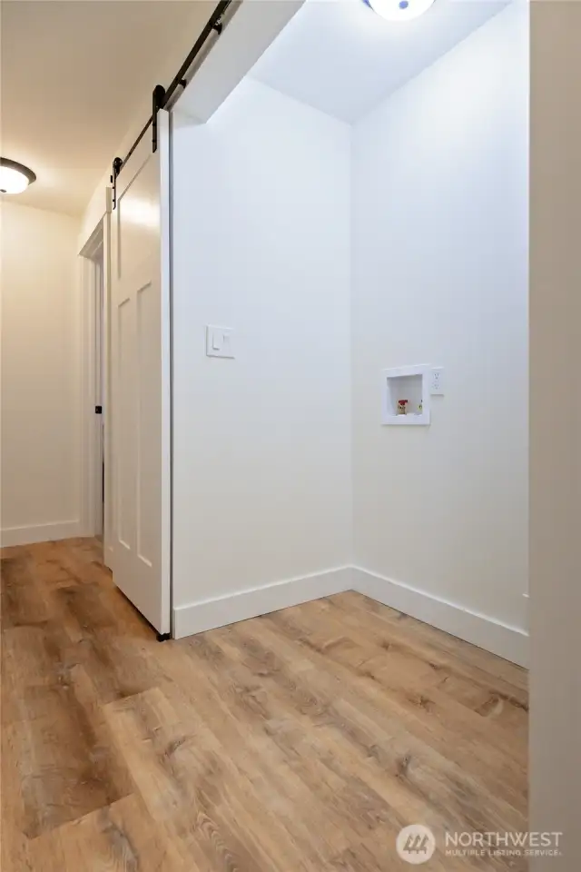 Laundry with barn doors