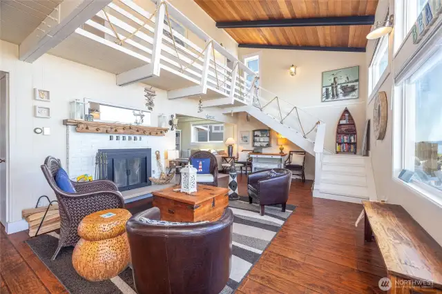 Wood floors for ease of maintenance.
