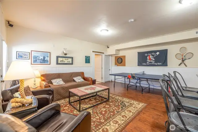 Recreation room with bar for entertaining.
