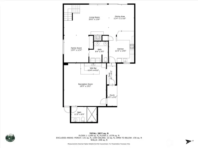 Approx. floorplan for main house.