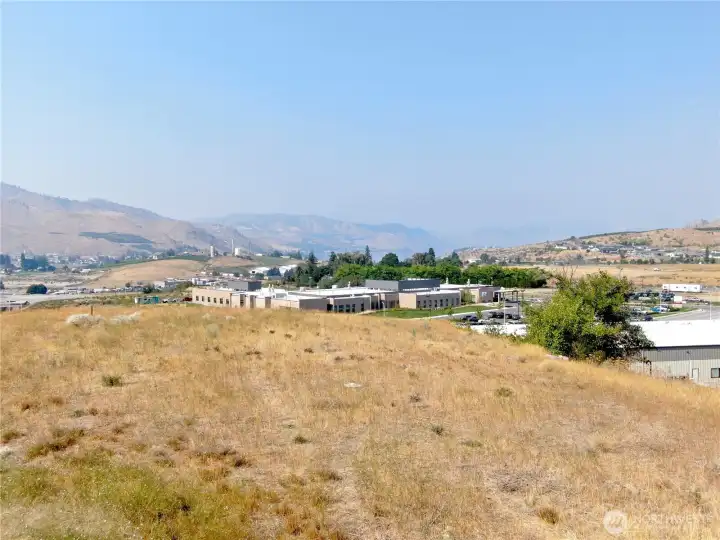 View of lake and hospital from south knoll