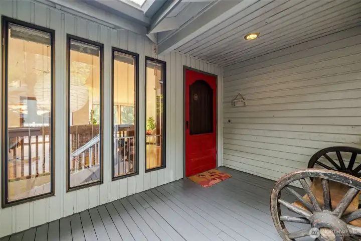 Covered porch at entry.