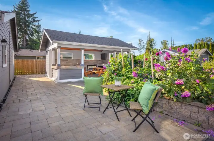 Expansive Backyard Space With Covered Patio Area