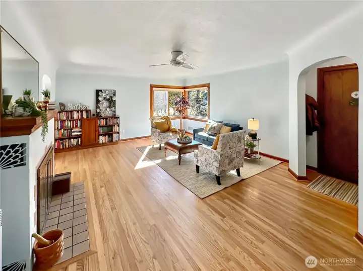 Notice the original Mahogany built-in bookcase for all your books and knickknacks.