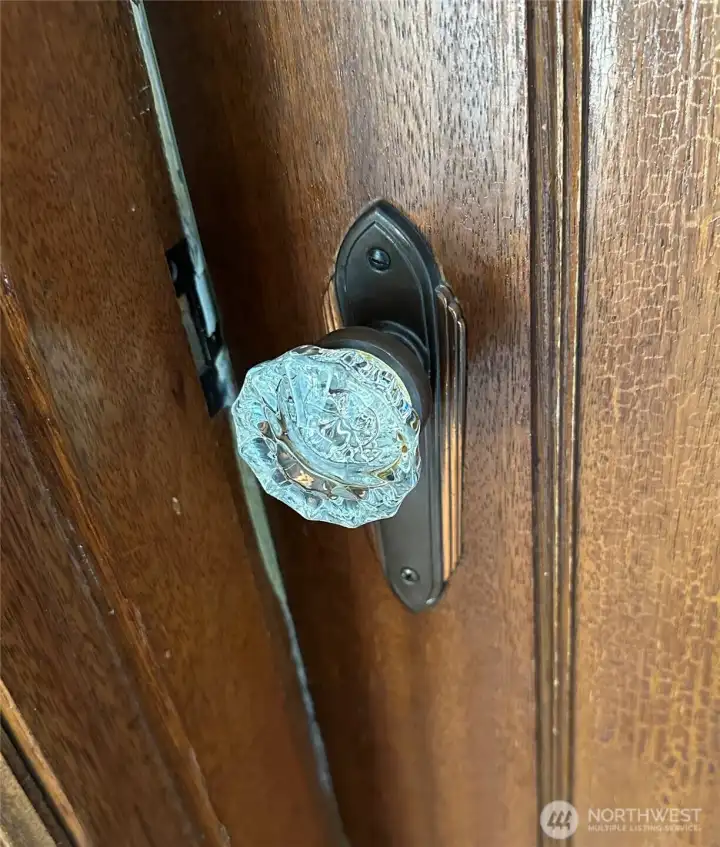 Beautiful original, crystal door knobs throughout most of the home.