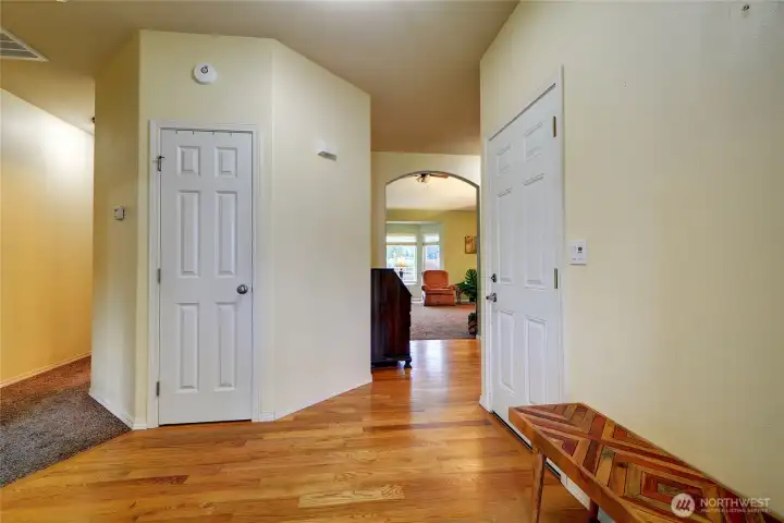 The entry showcases the open floor plan