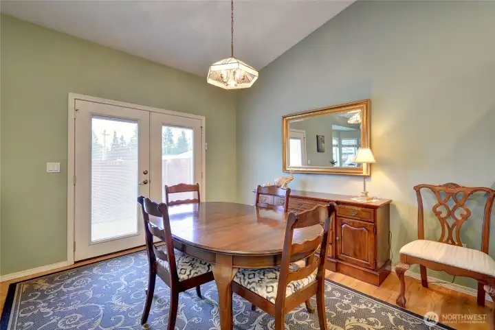 The dining room can host large gatherings...
