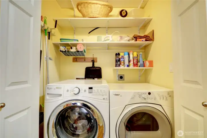 Utility closet is conveniently located.