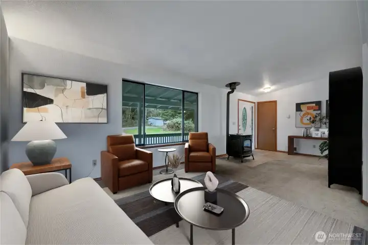 Virtually staged photo of Great Room