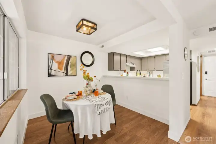 Dine in or sit out on your patio for dinner.